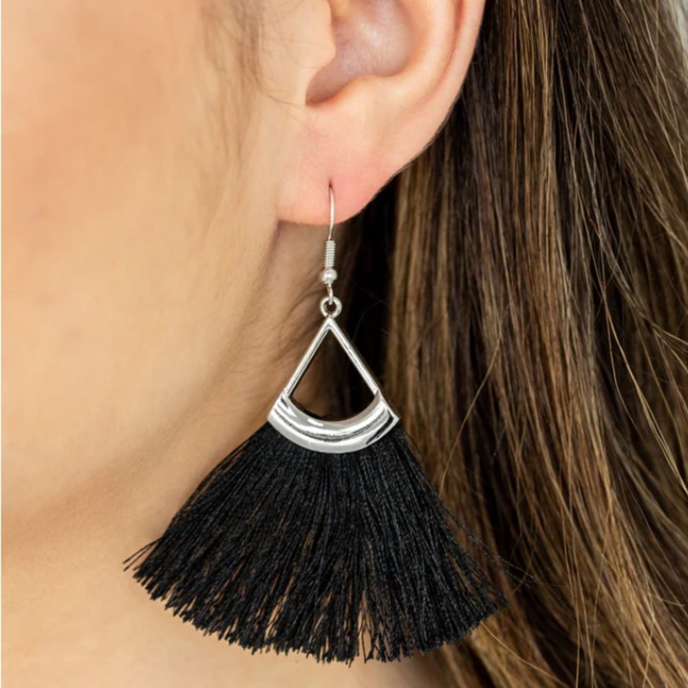 Black Tassel Tuesday Earrings paparazzi